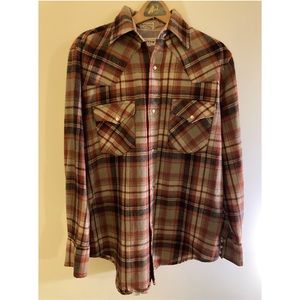 Vintage 80s button down flannel by Mervyns
